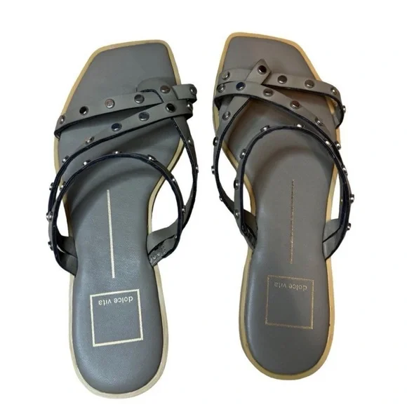 Dolce Vita Gray Studded Women's Sandals size 7.5 - Picture 3 of 7